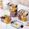 Pote de Armazenamento Selado, Recipiente Quadrado para Chá com Quatro Compartimentos, Pote de Armazenamento para Embalagens de Chá de Flor para Preservação da Saúde, Pote de Armazenamento de Plástico para Grãos e Alimentos