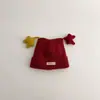 Nuevo gorro de invierno para niños con estrella y orejas de gato, gorro de lana para niñas, gorro de punto grueso a prueba de viento y cálido para bebés niños