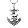 Pendente de personalidade exagerada pingente de caveira de aço titânio criativo retrô âncora de navio pingente de colar fabricantes atacado direto