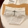 Bragas de Algodón Puro para Mujer con Borde Fruncido, Entrepierna Antibacteriana Grado 10A, Calzones Simples para Mujer Amigables con la Piel para Todas las Estaciones