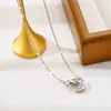 Comercio exterior transfronterizo simple moda titanio acero collar mujeres no se desvanece lujo todo combina personalidad estilo coreano cadena clavícula joyería