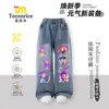 Jeans Infantiles de Grupo Bruja Cazadora de Kpop para Niñas Primavera y Otoño 2025 Nuevos Pantalones de Pierna Recta Pantalones Casuales para Niñas de Moda