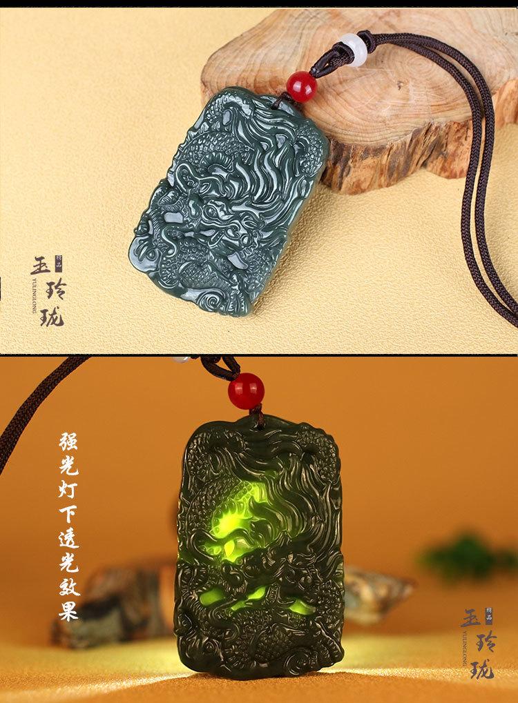 智贝详情图_9和田玉青玉吊坠玉石项链辟邪护身玉挂坠男女士款大