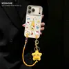 Funda de sombrero de estrella para gatito adecuada para Apple 17 Pro Max, iPhone 15 con cordón, 16 dibujos animados lindos, 14 para mujeres