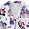 Cárdigan Transfronterizo Europeo y Americano de Seda de Leche con Estampado de Personajes para Mujer, Shorts de Manga Corta, Ropa de Casa Transpirable Casual