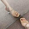 Sandálias de Salto Alto de Bico Aberto, Saltos Agulha, Novos Chinelos Elegantes e Versáteis para Senhoras, Calçado Feminino para Exterior, Estilo Fada com Saias