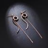 Pendientes creativos redondos romanos con borla para mujer, moda, acero de titanio, pendientes en forma de S, joyería de oro rosa al por mayor