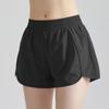 Shorts de Corrida Chuanton para Mulheres com Bolsos com Aba, Respiráveis, Secagem Rápida, Cintura Solta, Anti-Exposição, Shorts Finos Externos Falsos de Duas Peças