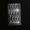 Suporte de Blister para Manicure Vestível Peça de Manicure Caixa de Embalagem Transparente Armazenamento de Plástico em Formato de Amêndoa Fabricante de Embalagem Externa Estoque Pronto
