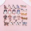 Colgante de perro con estampado de dibujos animados, cachorro Chihuahua, charm de aleación de salchicha con borde dorado, accesorio DIY hecho a mano