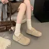 Sapatos Rasos Birkenstock Retrô Femininos 2026 Outono Novo Sola Grossa Versátil Moda Slip-on Leve Casual Sapatos Individuais