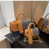Bolso Pequeño Popular Transfronterizo para Mujer, Bolso Cruzado Versátil Nueva Moda Primavera 2025, Bolso Cuadrado Pequeño de Mano para Dama con Empalmes