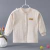 Casaco infantil de outono de manga comprida com fivela no ombro roupas de outono para bebê camiseta de algodão penteado camisa base uma geração de cabelo