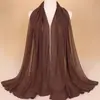 Artículo de Comercio Exterior de Alta Venta: Bufanda Larga Versátil de Gasa con Perlas, Cadena y Pedrería para Mujer, Elegante, Cómoda, Chal y Pañuelo de Cabeza Sencillos