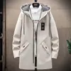 2024 Lançamento Principal Meio Longo Outono Jaqueta Masculina Explosões Grande Casaco Trench Coat Tendência