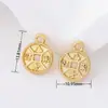 Colgante Chapado en Oro de 14K que Conserva el Color con la Palabra "Fortuna" Pulsera de Amuletos Pequeños Accesorio Pulsera DIY Accesorios de Cuentas para Collares Venta al por Mayor D104