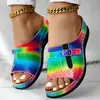 Sandalias de suela gruesa para mujer de talla grande, estilo europeo y americano, ligeras y cómodas, con decoración de hebilla de cinturón, novedad de verano 2026 para comercio exterior
