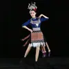 Trajes de Performance Miao de Guizhou, Trajes de Baile de Minorías Étnicas, Faldas plisadas Tujia, Zhuang, Yi, Li, Yao de Yunnan