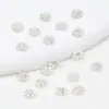 Suporte de Flor com Contas Banhado a Ouro Real 18K Espaçador Floco de Neve 4mm Colar Pulseira Banhado a Ouro 14K Espaçador para DIY D93