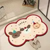 Tapete de Chão de Lama de Diatomáceas Fofo de Ursinho de Desenho Animado para Casa Quarto Banheiro Absorvente de Água Antiderrapante Resistente à Sujeira Resistente ao Desgaste Fácil de Limpar