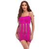 TZ241 Amazon Mujer Caliente Pedrería Brillante Lencería Falda Vestido de Malla Medias