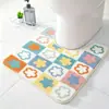 Alfombra de suelo antideslizante absorbente con lazo para uso doméstico, alfombrilla de pie en forma de U engrosada con mechones para baño y inodoro