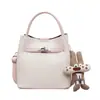 Bolso Cubo Cesta de Verduras para Mujer, Estilo Nuevo, Sensación de Alta Gama, Bolso de Mano Suave de Cuero con Patrón de Lichi, Bolso de Hombro y Cruzado Versátil de Moda