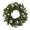 Círculo SagradoCorona de Navidad Personalizable Nueva en Tonos Rojos, Decoraciones Navideñas con Luces de Cadena para Decoración