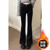 Pantalones de Campana Marrones para Mujer, Nuevo Estilo Primavera, Tiro Alto, Tallas Grandes, Elásticos, Adelgazantes, Cuerpo Tipo Pera, Pantalones de Campana