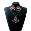Conjunto de joyería de lujo con forma de gota de agua transfronteriza europea y americana, pendientes de perlas de estilo palaciego retro exagerados, collar de circón al por mayor