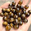 Cuentas redondas de ojo de tigre amarillo natural no porosas, cuentas sueltas de piedra natural, cuentas hechas a mano, accesorios de joyería DIY semiacabada, venta al por mayor