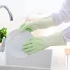 Guantes de limpieza de cocina finos de dos colores universales para lavar platos y lavar ropa, guantes domésticos de látex