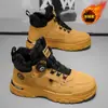 Botas Martin con Forro de Polar para Invierno para Hombre, Modernas y Versátiles, Engrosadas y Cálidas, Zapatos de Trabajo de Caña Alta, Botines Casuales de Suela Gruesa, Zapatos de Algodón