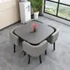 Mesa de Recepção Simples e Combinação de Cadeiras Mesa de Negociação Recepção de Loja Comercial Mesa e Cadeira Mesa Redonda Pequena para Lazer de Escritório