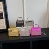 2026 Nueva Moda Bolso Pequeño Cuadrado Sencillo con Pedrería para Mujer Bolso Versátil de Hombro Único Cruzado Bolso de Mano Casual Retro