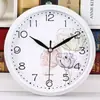 Reloj de Pared para el Hogar Sala de Estar Reloj de Pared Silencioso Reloj Creativo Reloj de Dibujos Animados para Niños Dormitorio Reloj de Cuarzo Moderno Minimalista