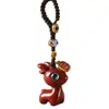 Chaveiro de Veado de Cinábrio Cru para Viagem Segura, Chaveiro de Carro, Amuleto de Casal, Pingente de Bolsa, Presente Atacado