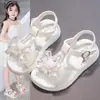 Sandalias para Niñas Zapatos de Princesa 2026 Verano Nuevas Suela Suave Zapatos de Playa Niños Medianos y Grandes Strass Lazo Zapatos de Estudiante Modernos