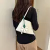 Bolsa de Ombro Tecida Artesanal Estilo Coreano Nicho para Mulheres, Bolsa de Mão Casual Fashionável, Bolsa de Ombro Estilosa de Grande Capacidade para Mulheres