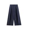 Calça de Perna Larga Evertrue 2025 Outono Novo para Mulheres, Estilo Coreano, Cintura Alta, Caimento Solto, Calça Cropped 63989