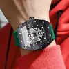 Reloj de Cuarzo de Moda Binbond con Forma de Barril, Reloj Deportivo Hueco para Hombre, Transmisión en Vivo Transfronteriza, Dropshipping