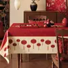 2026 Mantel Rojo Nuevo Impermeable y a Prueba de Aceite Mantel que No se Lava Decoración de Año Nuevo Atmósfera Festival de Primavera Mantel para Mesa de Café