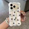 Borde de ola de nube con textura acolchada y diseño de huella de pata, adecuado para funda de teléfono iPhone 17 Pro, funda suave Apple 18