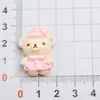 Chapéu de Coco Brilhante Desenho Animado Ursinho Ornamentos de Resina DIY Acessórios Presilha de Cabelo Elástico de Cabelo Pingente Chaveiro Acessórios Feitos à Mão