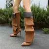 Botas apiladas de doble uso adornadas con botones, nuevo estilo primavera-verano 2026, botas de moda de tacón alto para mujer, botas largas de tacón de aguja con punta fina