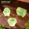 Paisagem miniatura transfronteiriça, ornamentos de bronze criativos retrô que brilham no escuro, peças decorativas DIY, acessórios para caça ao tesouro, miniaturas de mesa