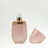 Botella Plana Redonda para Protector Solar 30ml 50ml Botella para Crema Protectora Empaque para Limpiador Facial Set de Botellas Vacías para Viaje Botella con Dispensador