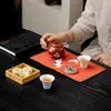 Pano de Chá Longo de Camurça Estilo Dinastias Tang e Song, Acessório para Cerimônia do Chá, Pano Absorvente Doméstico, Tapete de Chá Multiuso com Design Chinês Tradicional