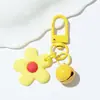 Chaveiro Ins Flor Colorida Pequena Sino Pingente DIY Artesanal Coração de Menina Bolsa Fivela de Porta Pingente Fofo