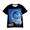 Exportação de Verão Camiseta Curta Respirável com Estampa Digital 3D de Desenho Animado Fofo para Meninos e Meninas